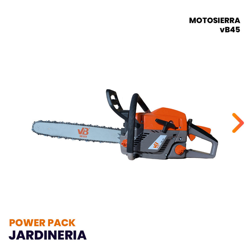 POWER PACK PODA 1 Minisierra eléctrica de 252W y Largo de la espada 10.1cm + Motosierra 2 Tiempos de 18" de largo con sistema anti vibración van Beek