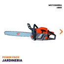POWER PACK Motosierra 2 Tiempos de 22" de largo con sistema anti vibración Modelo vB60 van Beek + 3 Cadenas