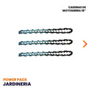 POWER PACK Motosierra 2 Tiempos de 18" de largo con sistema anti vibración Modelo vB45 + 3 Cadenas de 18" van Beek