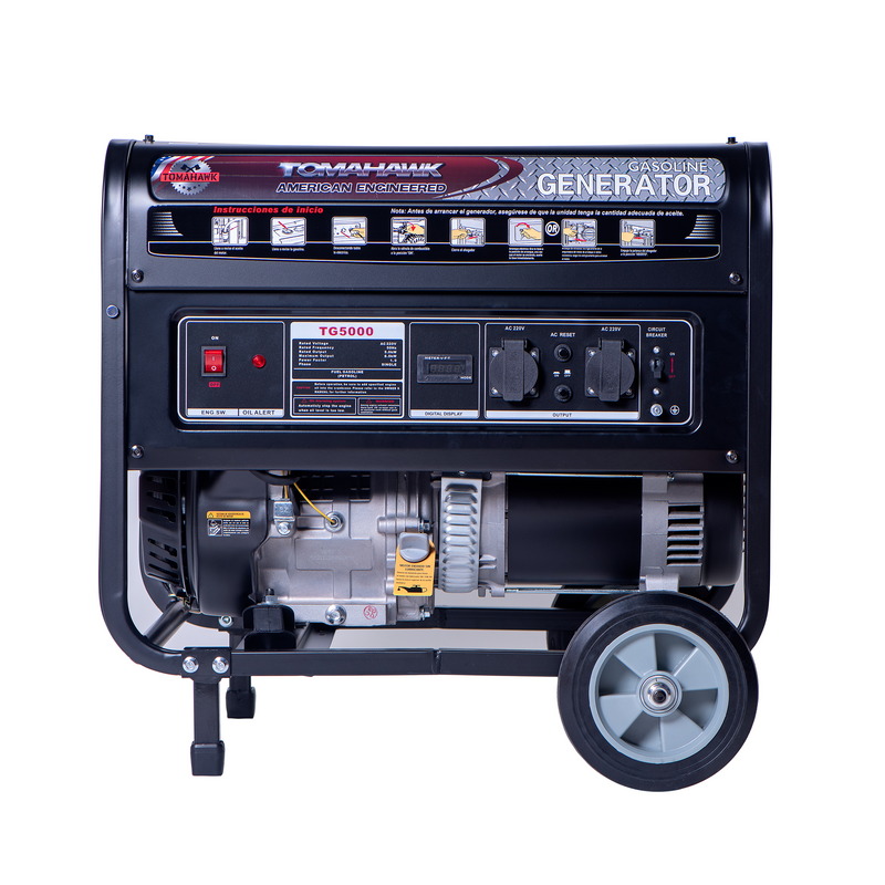 Generador 5.0Kva 21 Amperes de estructura militar de partida manual con AVR Modelo TG5000 Tomahawk Power