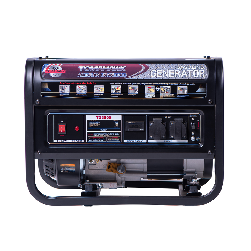 Generador 3.5Kva 16 Amperes de estructura militar y partida manual con AVR Modelo TG3500 Tomahawk Power