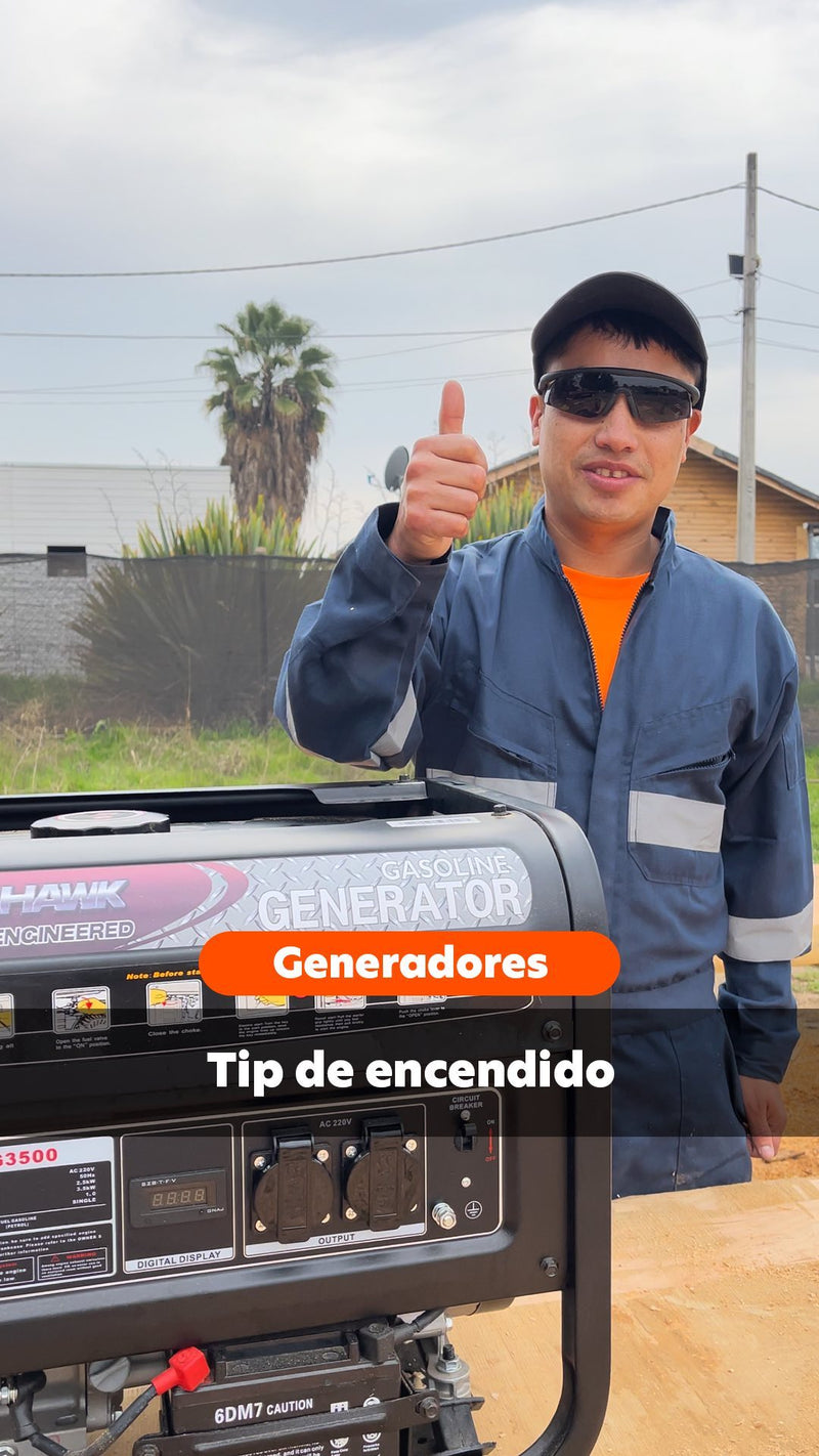 Generador 3.5Kva 16 Amperes de estructura militar y partida manual con AVR Modelo TG3500 Tomahawk Power