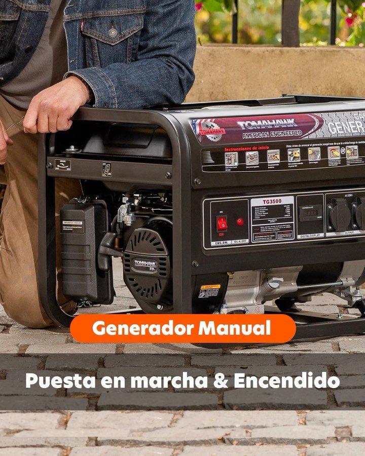Generador 3.5Kva 16 Amperes de estructura militar y partida manual con AVR Modelo TG3500 Tomahawk Power