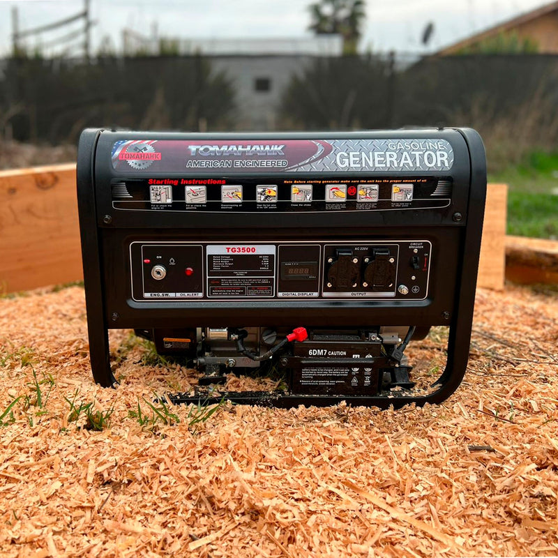 Generador 3.5Kva 16 Amperes de estructura militar y partida electrica con AVR Modelo TG3500E Tomahawk Power