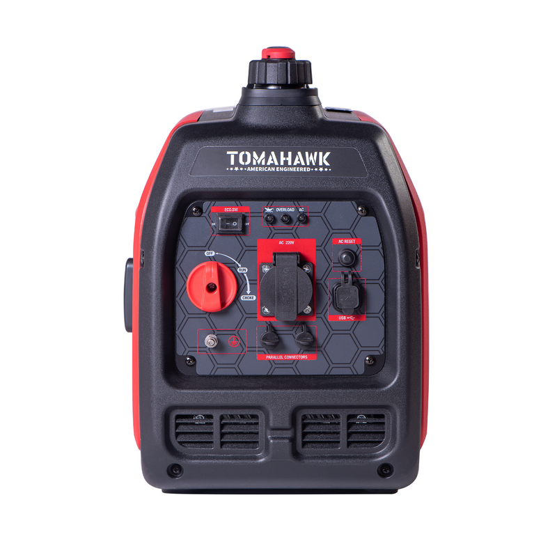 Generador Inverter de 2.0Kw super silencioso y portatil con AVR uso domiciliario Modelo TG2000i Tomahawk Power - PRE VENTA