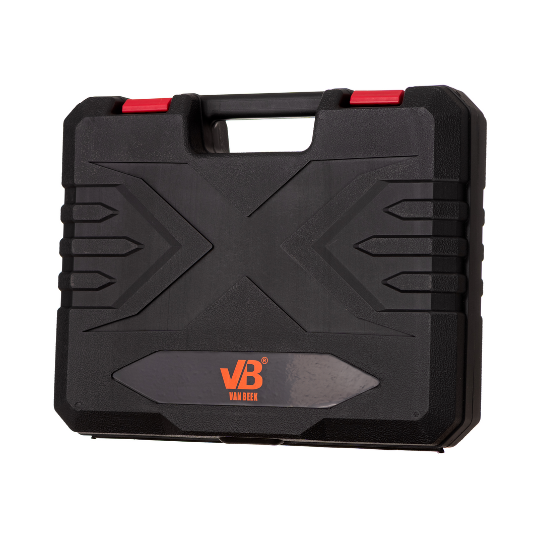 Kit de poda van Beek vB25 con 2 baterías de litio y maletín de transporte.