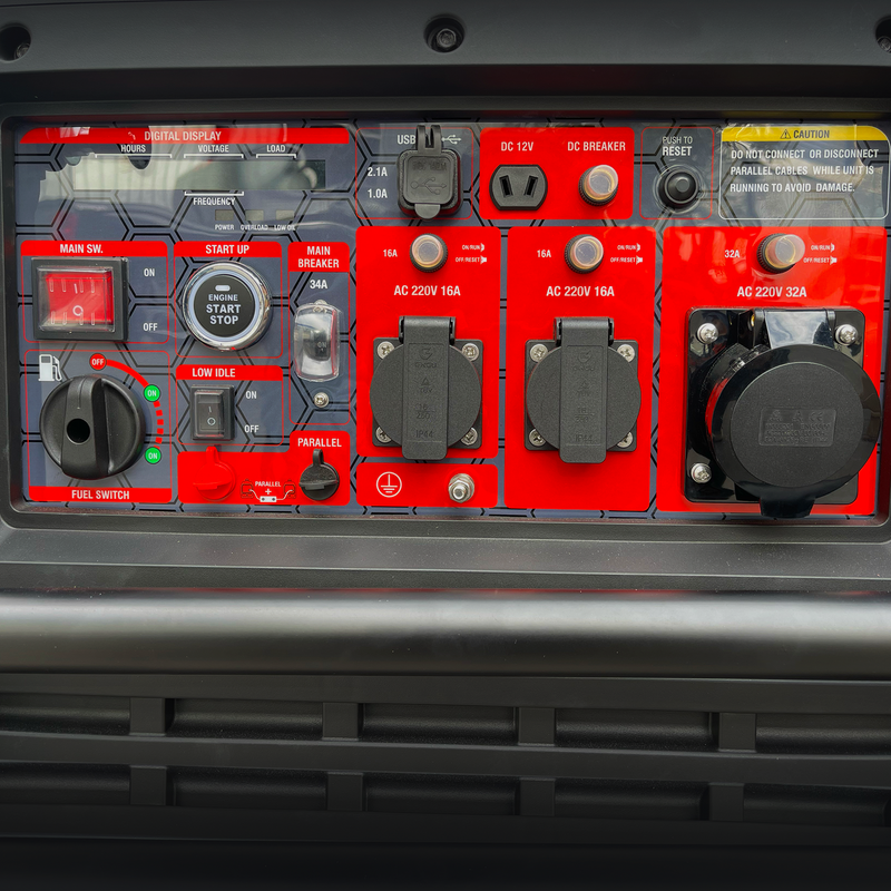 Generador Inverter de 9.0Kw super silencioso, portatil y encendido inalambrico Modelo TG9000i Tomahawk Power - PRE VENTA