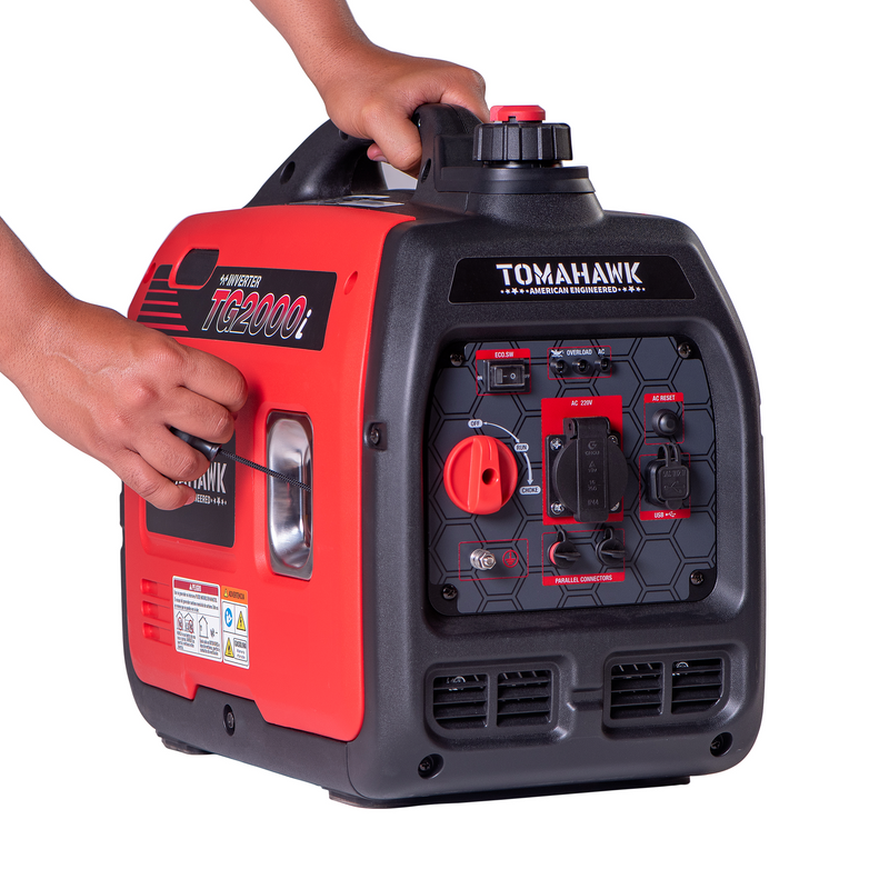 Generador Inverter de 2.0Kw super silencioso y portatil con AVR uso domiciliario Modelo TG2000i Tomahawk Power - PRE VENTA