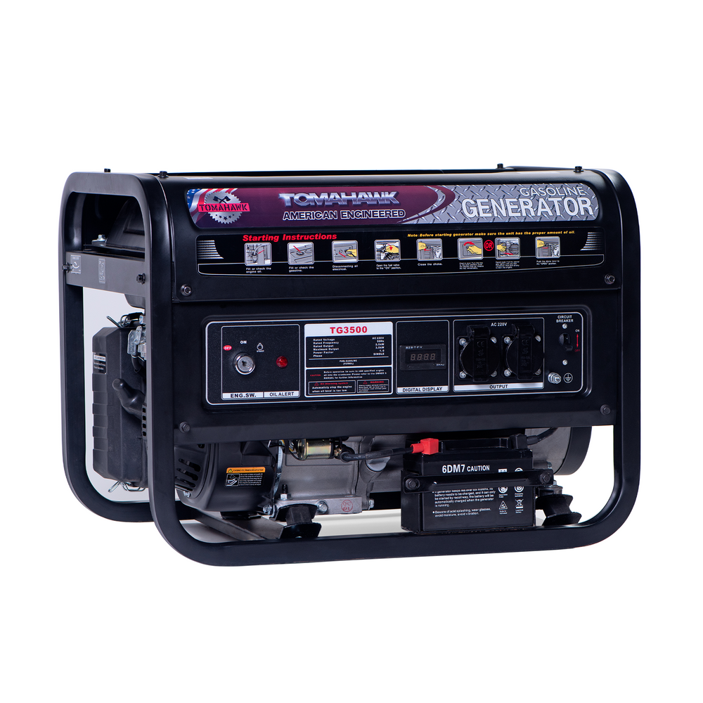 Generador Eléctrico a Nafta TOMAHAWK 3500W - Arranque Eléctrico y Estructura Militar