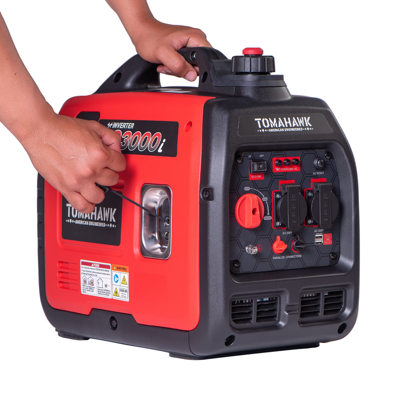 Generador Inverter de 3.0Kw super silencioso y portatil con AVR  uso domiciliario Modelo TG3000i Tomahawk Power