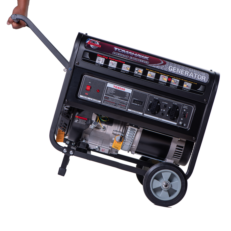 Generador 8.0Kva 30 Amperes de estructura militar de partida manual  con AVR Modelo TG8000 Tomahawk Power
