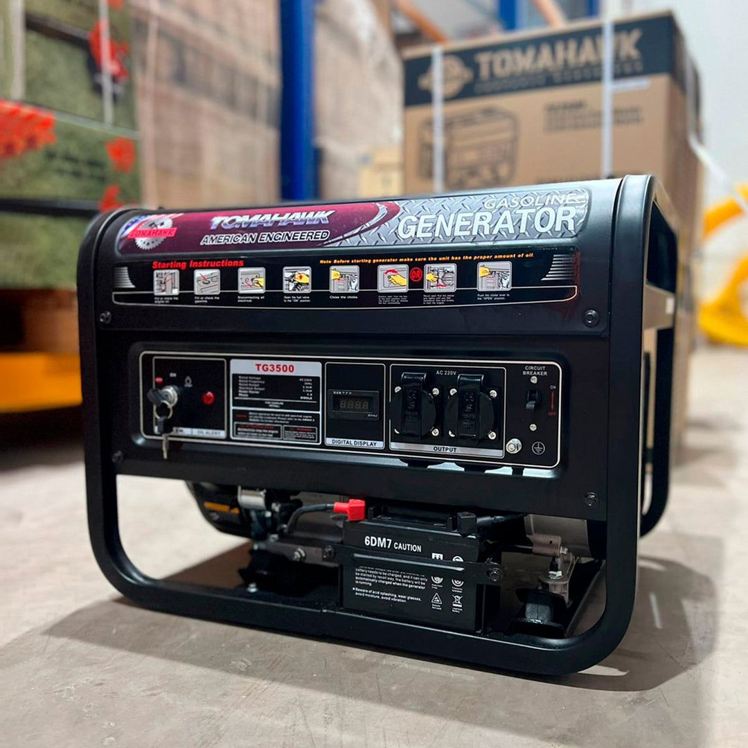 Generador Eléctrico a Nafta TOMAHAWK 3500W - Arranque Eléctrico y Estructura Militar