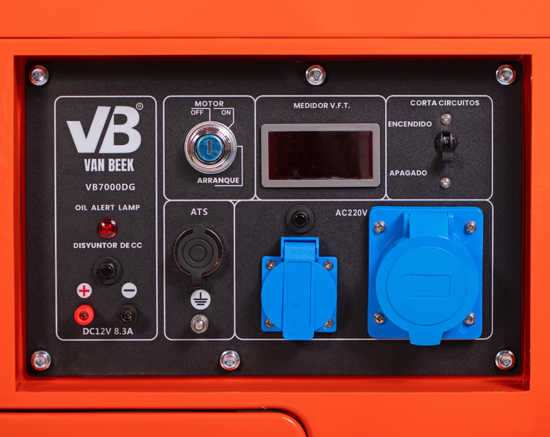 Pack Generador 7.0 Kva a diesel insonorizado monofasico con ATS Modelo vB7000DG-ATS  van Beek - PRE VENTA
