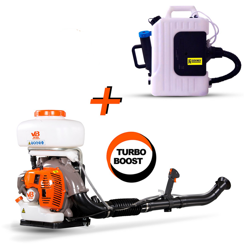 Motopulverizadora van Beek 3vB-14T TURBO BOOST - Nebulizador ULV eléctrico Guskiner GM1506E