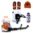 POWER PACK Motopulverizadora + Nebulizador ULV, Aceite 500 ml, Gorro y Guantes